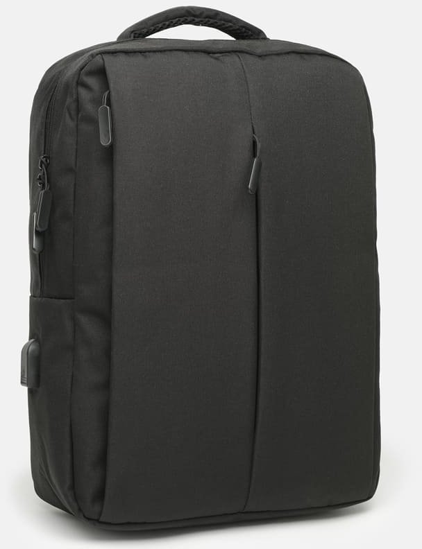 Большой мужской рюкзак из черного полиэстера под ноутбук Monsen (56744)