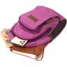 Фиолетовая женская сумка-рюкзак среднего размера из текстиля Vintage 2422147 - 6