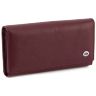Бордовый кожаный кошелек под много карточек ST Leather (16666) - 1