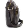 Мужская наплечная сумка небольшого размера из натуральной кожи с мелко-выраженной фактурой TARWA (21681) - 5