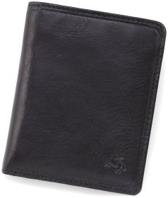 Черное мужское портмоне из высококачественной натуральной кожи без застежки Visconti Xavi 69044