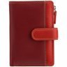 Красный кожаный женский кошелек среднего размера с хлястиком на кнопке Visconti 69244 - 1