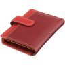 Красный кожаный женский кошелек среднего размера с хлястиком на кнопке Visconti 69244 - 2