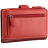 Красный кожаный женский кошелек среднего размера с хлястиком на кнопке Visconti 69244 - 3