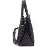 Черная женская сумка среднего размера из натуральной кожи с ручками KARYA 69744 - 2
