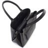 Черная женская сумка среднего размера из натуральной кожи с ручками KARYA 69744 - 7