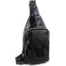 Оригинальный кожаный слинг рюкзак с клапаном под рептилию VINTAGE STYLE (14760) - 1