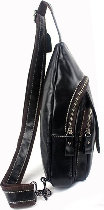 Оригинальный кожаный слинг рюкзак с клапаном под рептилию VINTAGE STYLE (14760)