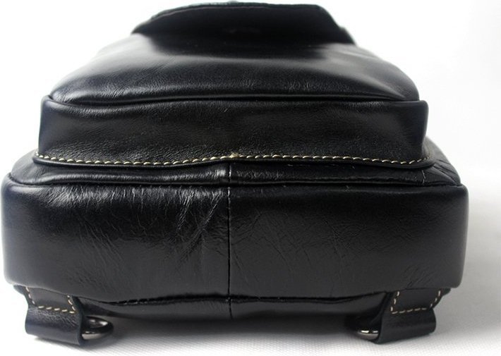Оригинальный кожаный слинг рюкзак с клапаном под рептилию VINTAGE STYLE (14760)