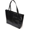 Женская кожаная сумка шоппер черного цвета Vintage (2422095) - 2
