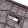 Мужской качественный кожаный клатч коричневого цвета с тиснением под крокодила BOND 2422028 - 3