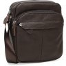 Солидная мужская плечевая сумка из фактурной кожи в коричневом цвете Borsa Leather (19377) - 1