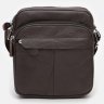 Солидная мужская плечевая сумка из фактурной кожи в коричневом цвете Borsa Leather (19377) - 2