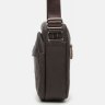 Солидная мужская плечевая сумка из фактурной кожи в коричневом цвете Borsa Leather (19377) - 4