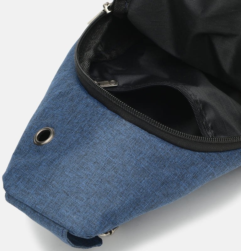 Синяя мужская текстильная сумка-слинг через плечо Monsen (56745)