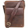 Вертикальная мужская сумка для ноутбука из винтажной кожи светло-коричневого цвета Visconti Vesper 69145 - 1
