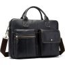 Кожаная мужская сумка для ноутбука черного цвета VINTAGE STYLE (14662) - 1