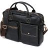 Кожаная мужская сумка для ноутбука черного цвета VINTAGE STYLE (14662) - 4