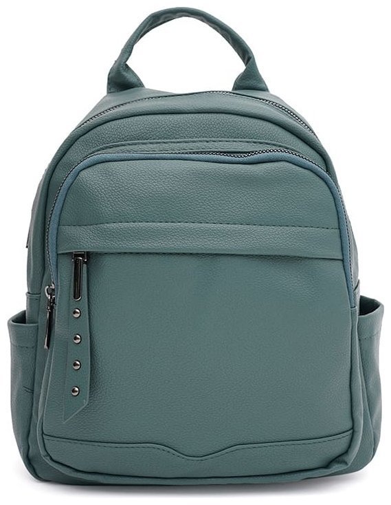 Женский рюкзак из экокожи зеленого цвета на молнии Monsen 71846