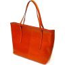 Стильная женская сумка-шоппер из натуральной кожи рыжего цвета Vintage (2422096) - 1
