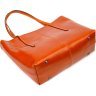 Стильная женская сумка-шоппер из натуральной кожи рыжего цвета Vintage (2422096) - 3