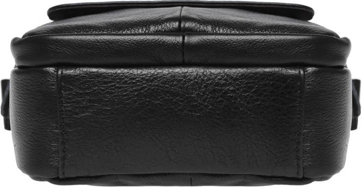 Мужская кожаная сумка на два отделения в черном цвете Borsa Leather (21905)