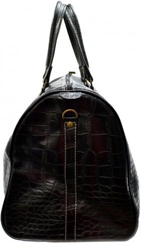 Чорна дорожня сумка з натуральної шкіри під крокодила Desisan (504-111) - 2