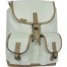 Женский стильный рюкзак бежевого цвета из текстиля с фиксацией на клапан Bagland (55746) - 1