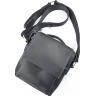 Кожаная мужская сумка планшет черного цвета с ручкой VATTO (11788) - 3