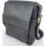 Кожаная мужская сумка планшет черного цвета с ручкой VATTO (11788) - 5