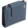 Синий женский кошелек из натуральной кожи с хлястиком на магните ST Leather 1767246 - 1