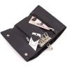 Большая ключница-кошелек из натуральной кожи флотар черного цвета ST Leather 1767346 - 6