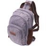 Серый мужской слинг-рюкзак из плотного текстиля на молнии Vintage 2422149 - 1