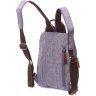 Серый мужской слинг-рюкзак из плотного текстиля на молнии Vintage 2422149 - 2