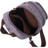 Серый мужской слинг-рюкзак из плотного текстиля на молнии Vintage 2422149 - 4