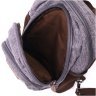Серый мужской слинг-рюкзак из плотного текстиля на молнии Vintage 2422149 - 5