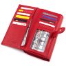 Красный кожаный кошелек с фиксацией на кнопку ST Leather (16669) - 4