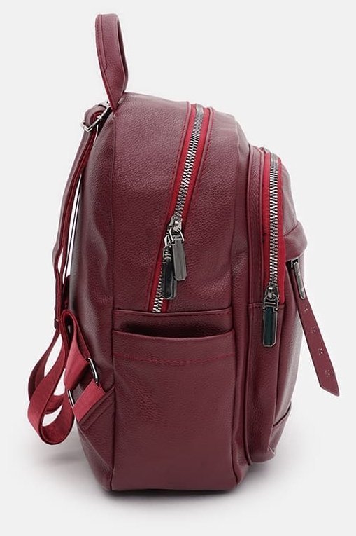Бордовый женский рюкзак из экокожи на молниевой застежке Monsen 71847