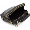 Мужская сумка-барсетка из натуральной черной кожи кожи с золотистой фурнитурой – H.T Leather (10227) - 6