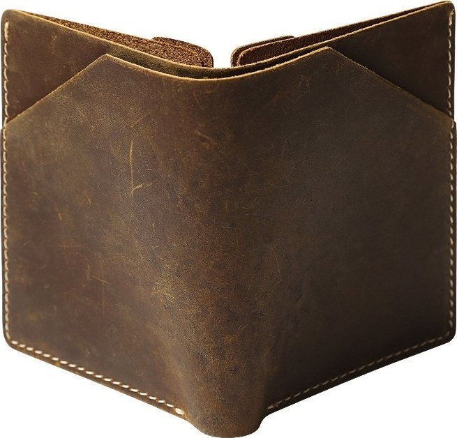 Компактный мужской бумажник из винтажной кожи коричневого цвета Vintage (2420064)