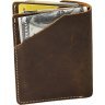 Компактный мужской бумажник из винтажной кожи коричневого цвета Vintage (2420064) - 5
