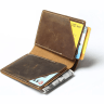 Компактный мужской бумажник из винтажной кожи коричневого цвета Vintage (2420064) - 7