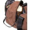 Вместительная спортивная сумка из плотного текстиля в коричневом цвете Vintage (20643) - 6