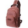 Коричневый мужской слинг-рюкзак из полиэстера на молнии Vintage 2422150 - 1