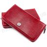 Красный кожаный кошелек большого размера KARYA (1118-074) - 1