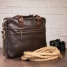 Мужская кожаная деловая сумка для ноутбука коричневого цвета VINTAGE STYLE (14670) - 5