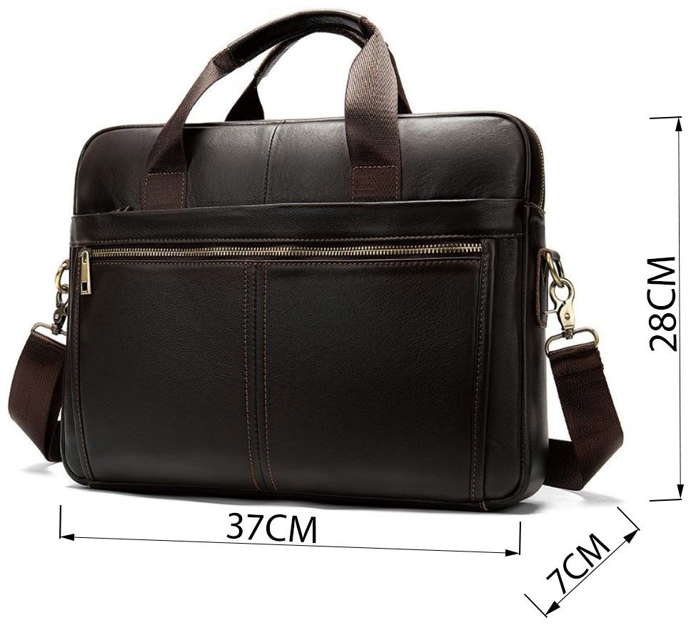 Мужская кожаная деловая сумка для ноутбука коричневого цвета VINTAGE STYLE (14670)