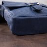 Темно-синяя мужская сумка из винтажной кожи с клапаном SHVIGEL (11015) - 9