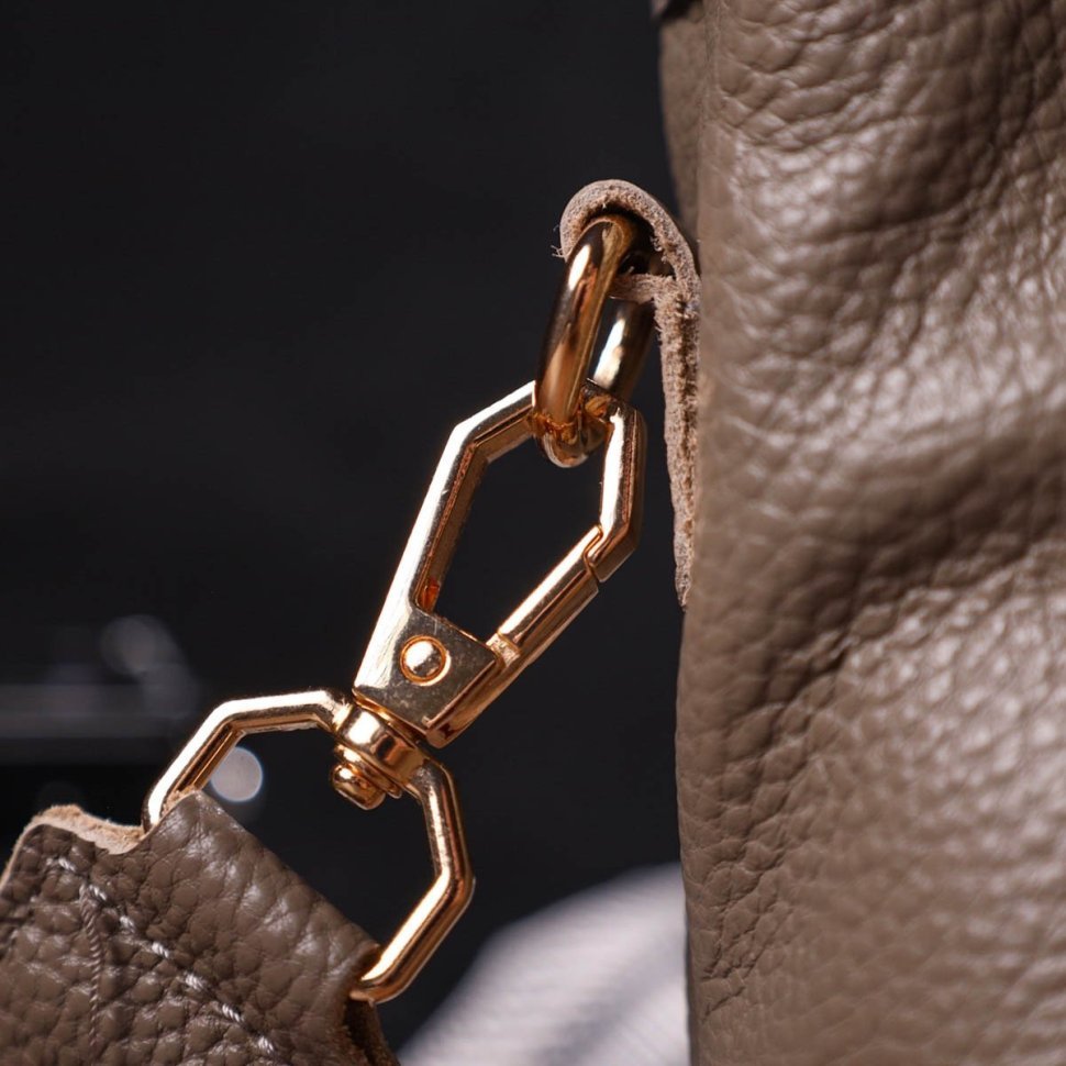 Серая женская сумка-кроссбоди на плечо из натуральной кожи Vintage (2422098)