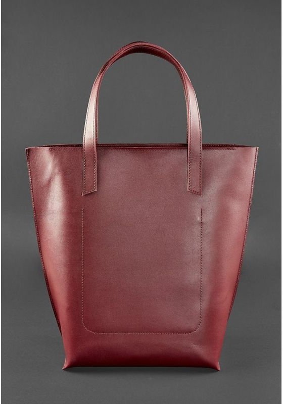 Бордовая сумка шоппер из натуральной кожи BlankNote D.D. (12669)